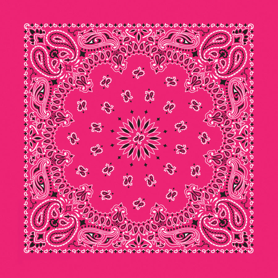 Hot Pink 35" x 35" X-Large Paisley Print Bandana