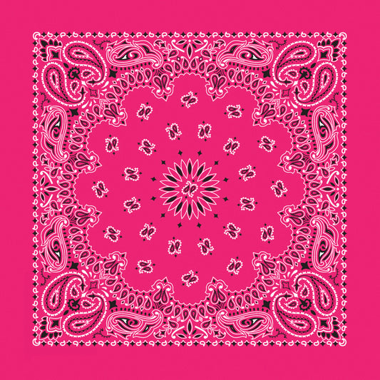 Hot Pink 35" x 35" X-Large Paisley Print Bandana