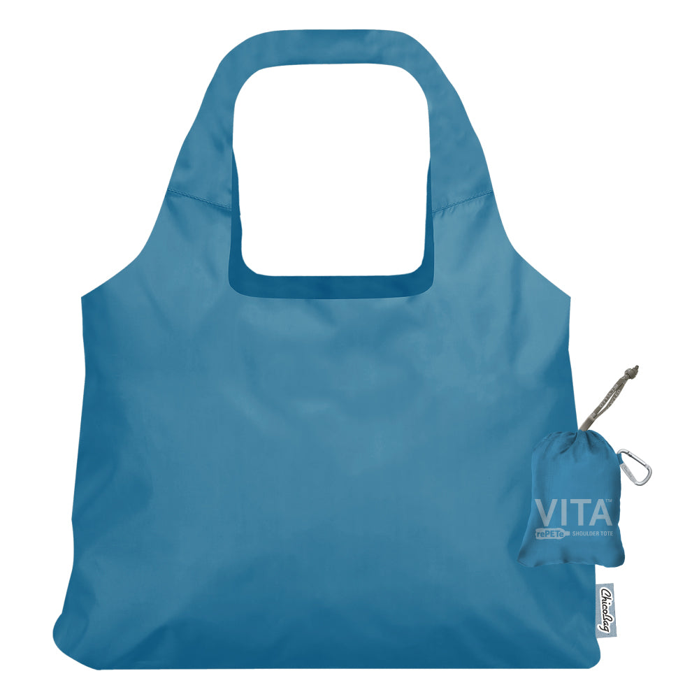 ChicoBag Vita Tote (rePETe + Refine) Reusable Tote Bag with Carabiner Compact Reusable Shopping