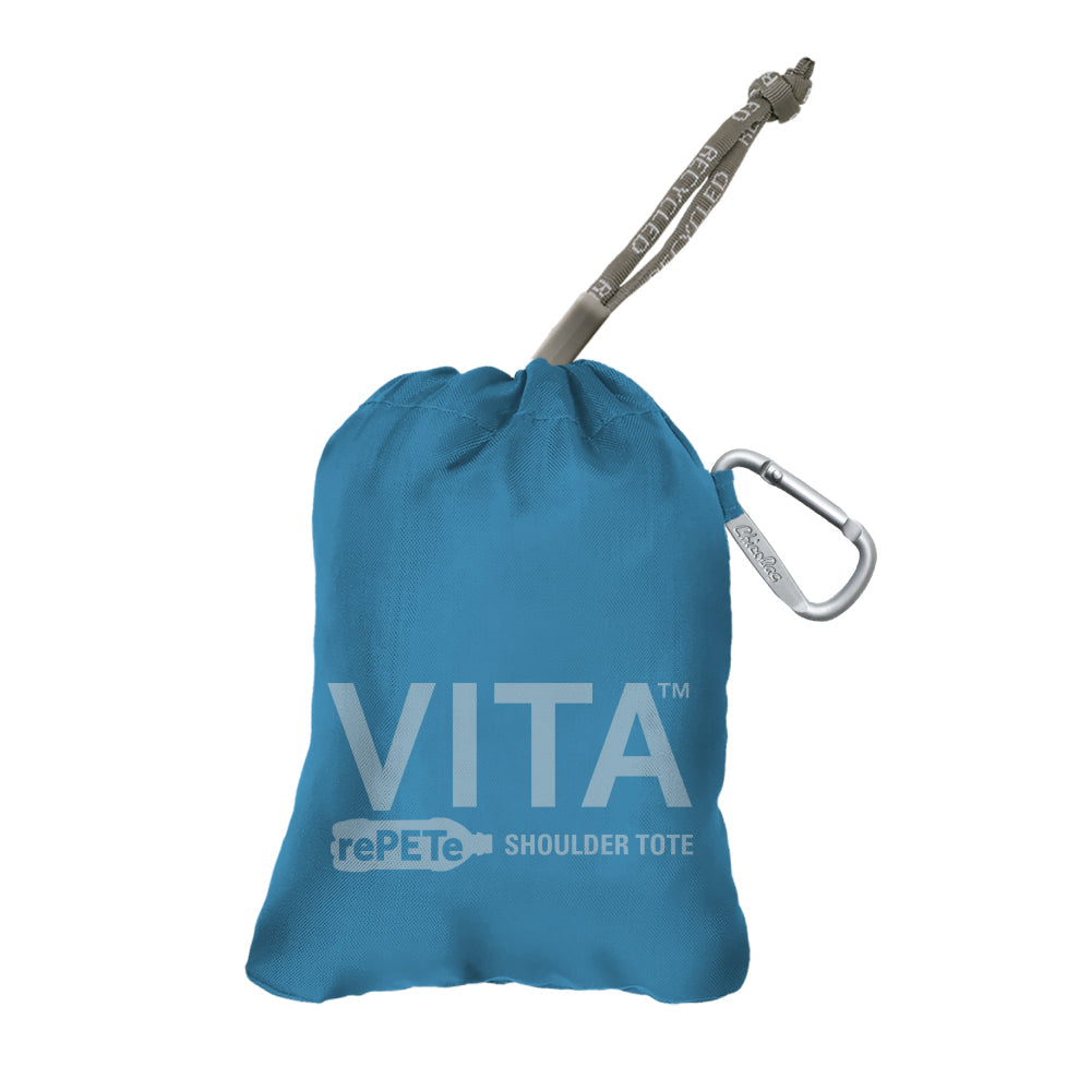 ChicoBag Vita Tote (rePETe + Refine) Reusable Tote Bag with Carabiner Compact Reusable Shopping