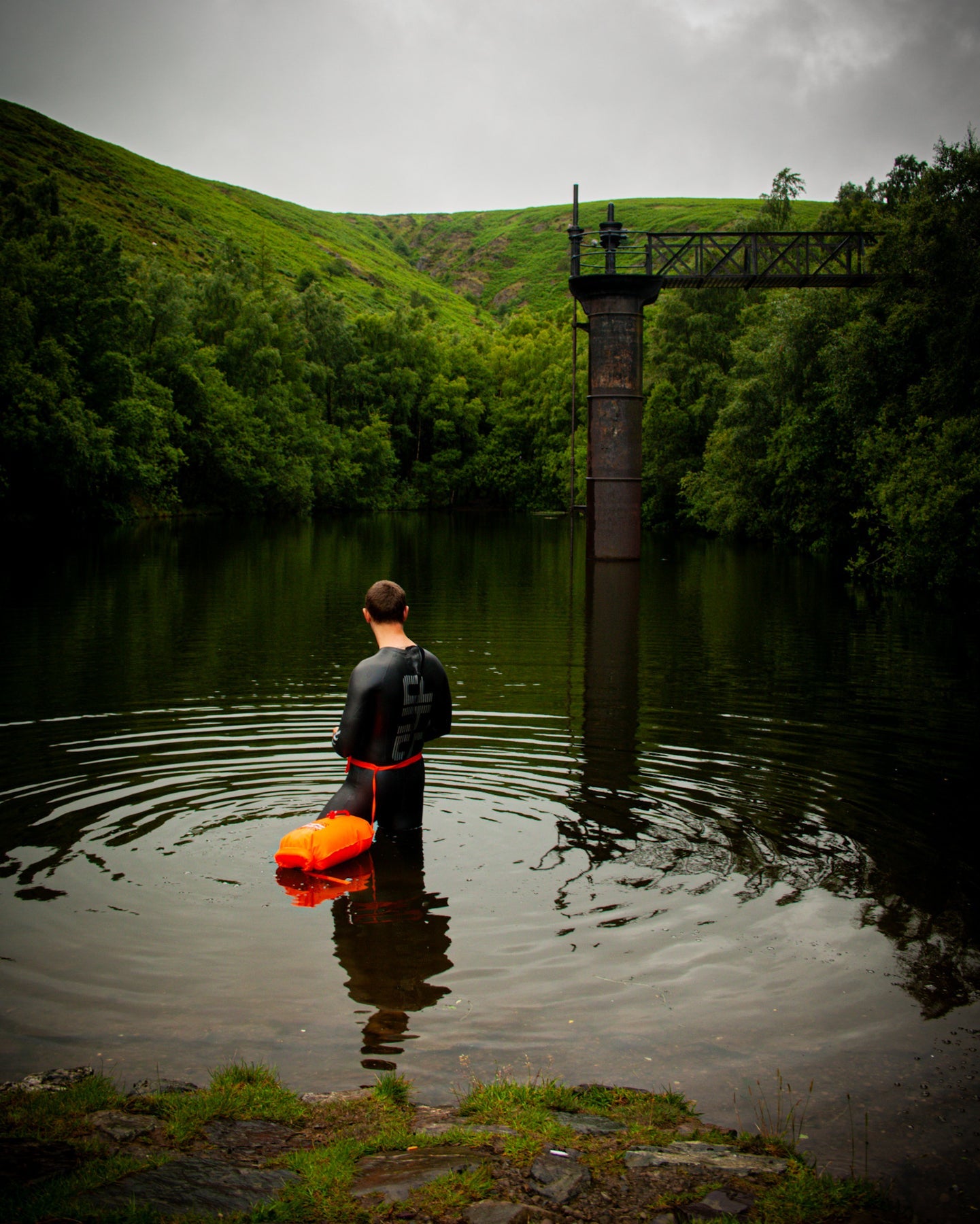 Swim Secure Lightweight Waterproof 28L Dry Bag | Inflatable Tow Float Safety Orange