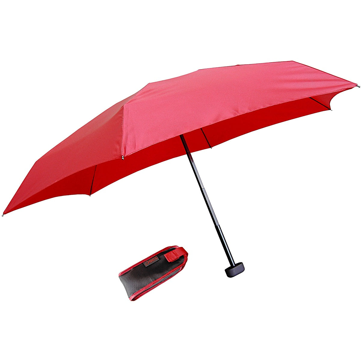 EuroSCHIRM Dainty Travel Umbrella, Ultra-compact, Lightweight Trekking, Red