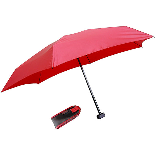 EuroSCHIRM Dainty Travel Umbrella, Ultra-compact, Lightweight Trekking, Red