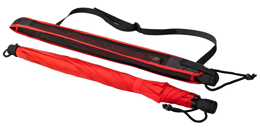 EuroSCHIRM Swing Professional Trekking Umbrella, 38.5”, Durable Fiberglass Fixed Shaft, Red