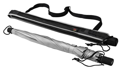 EuroSCHIRM Swing Flashlite Trekking Umbrella, 37.5”, Removable LED Flashlight, Silver (UV Protective)