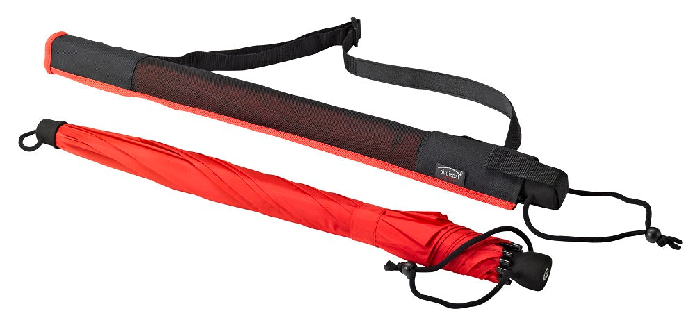 EuroSCHIRM Birdiepal Outdoor Umbrella, Extremely Durable, Lightweight, Trekking, Hiking, 40”, Red