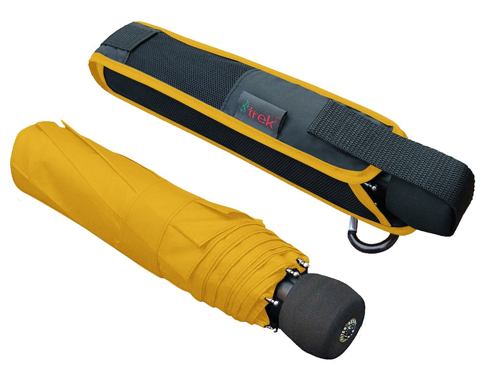 EuroSCHIRM Light Trek Umbrella, Compact, Ultra-light weight, Trekking, Hiking, 38”, Yellow