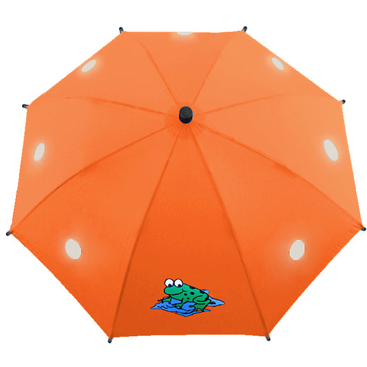 EuroSCHIRM Swing Liteflex Kids Umbrella, 33” Width, Fixed Fiberglass Shaft, Reflective, Orange