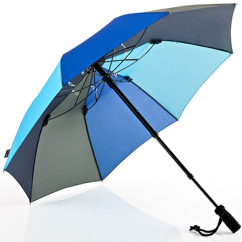 EuroSCHIRM Telescope Handsfree Trekking Umbrella, With Mounting Hardware, 43", Blue Panels