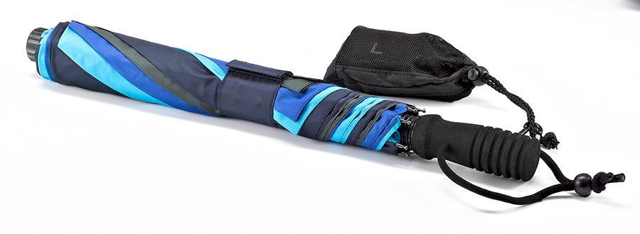 EuroSCHIRM Telescope Handsfree Trekking Umbrella, With Mounting Hardware, 43", Blue Panels