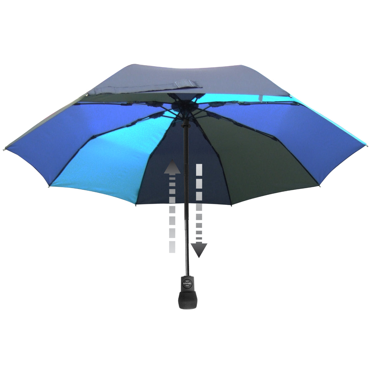 EuroSCHIRM Light Trek Automatic Folding Umbrella, Compact, Ultra-light weight, 38”, Blue Panels