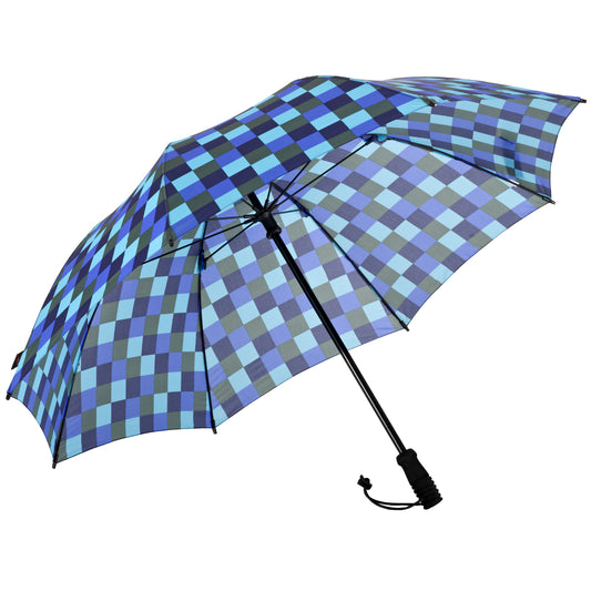 EuroSCHIRM Swing Handsfree, Adjustable Height Trekking Umbrella, Light Weight, 44”, Blue Squares