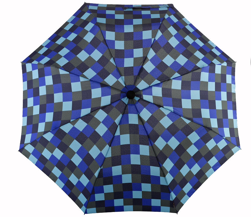 EuroSCHIRM Swing Handsfree, Adjustable Height Trekking Umbrella, Light Weight, 44”, Blue Squares