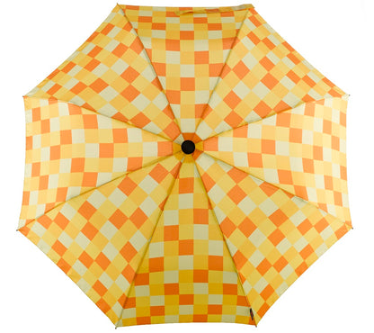 EuroSCHIRM Swing Handsfree, Adjustable Height Trekking Umbrella, Light Weight, 44”, Yellow Squares