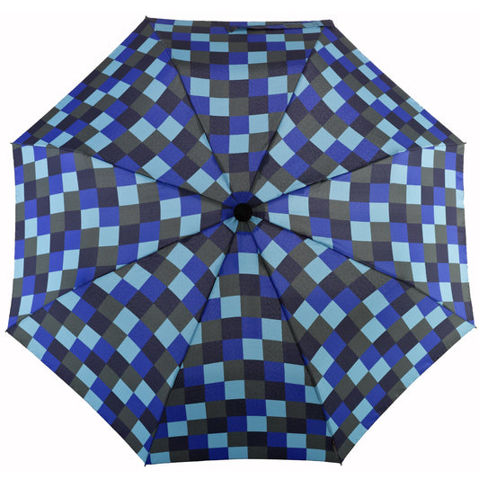 EuroSCHIRM Telescope Handsfree Trekking Umbrella, With Mounting Hardware, 43", Blue Squares