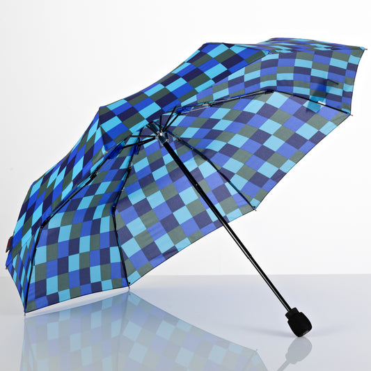 EuroSCHIRM Light Trek Umbrella, Compact, Ultra-light weight, Trekking, Hiking, 38”, Blue Squares