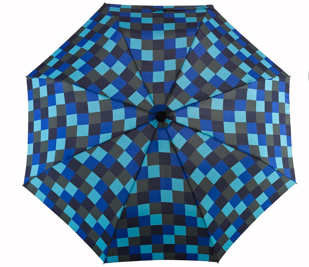 EuroSCHIRM Light Trek Umbrella, Compact, Ultra-light weight, Trekking, Hiking, 38”, Blue Squares