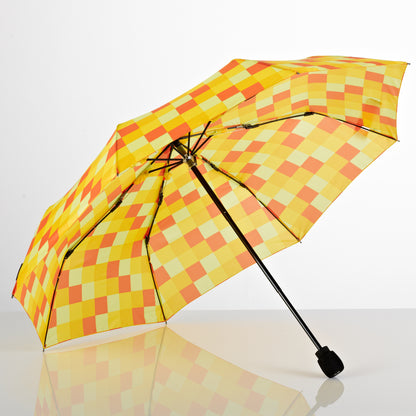 EuroSCHIRM Light Trek Umbrella, Compact, Ultra-light weight, Trekking, Hiking, 38”, Yellow Squares