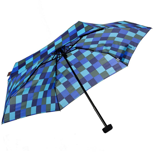 EuroSCHIRM Dainty Travel Umbrella, Ultra-compact, Lightweight Trekking, Blue Squares