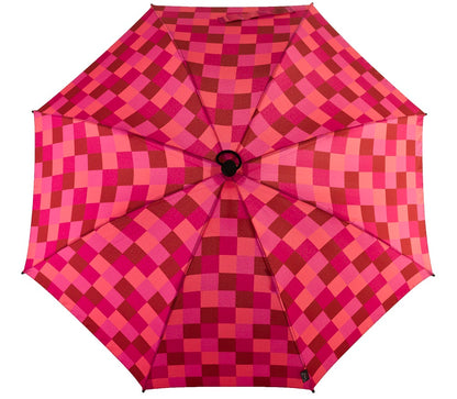 EuroSCHIRM Birdiepal Outdoor Umbrella, Extremely Durable, Lightweight, Trekking, Hiking, 40”, Pink Squares