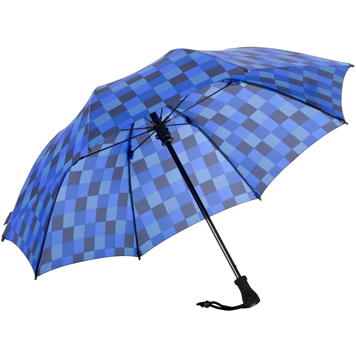 EuroSCHIRM Birdiepal Outdoor Umbrella, Extremely Durable, Lightweight, Trekking, Hiking, 40”, Blue Squares