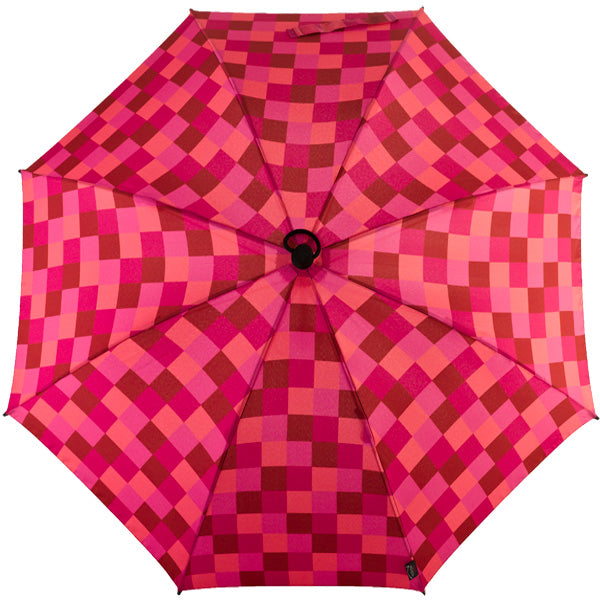 EuroSCHIRM Swing Professional Trekking Umbrella, 38.5”, Durable Fiberglass Fixed Shaft, Pink Squares