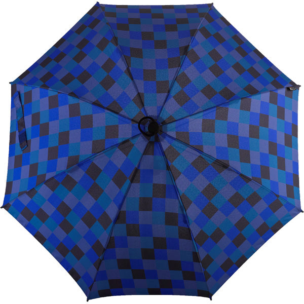 EuroSCHIRM Swing Professional Trekking Umbrella, 38.5”, Durable Fiberglass Fixed Shaft, Blue Squares