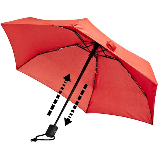 EuroSCHIRM Dainty Automatic Umbrella, Lightweight, Trekking, Hiking, 36”, Red