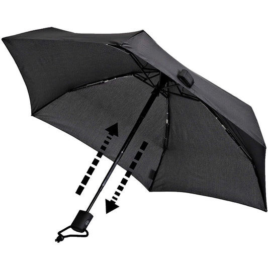 EuroSCHIRM Dainty Automatic Umbrella, Lightweight, Trekking, Hiking, 36”, Black