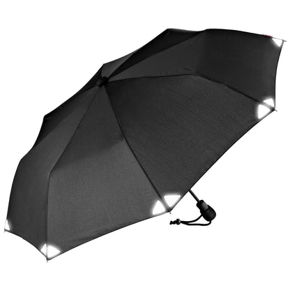 EuroSCHIRM Light Trek Automatic Folding Umbrella, Compact, Ultra-light weight, 38”, Reflective Black