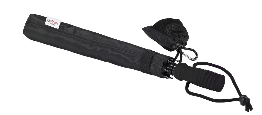 EuroSCHIRM Telescope Handsfree Trekking Umbrella, With Mounting Hardware, 43", Reflective Black