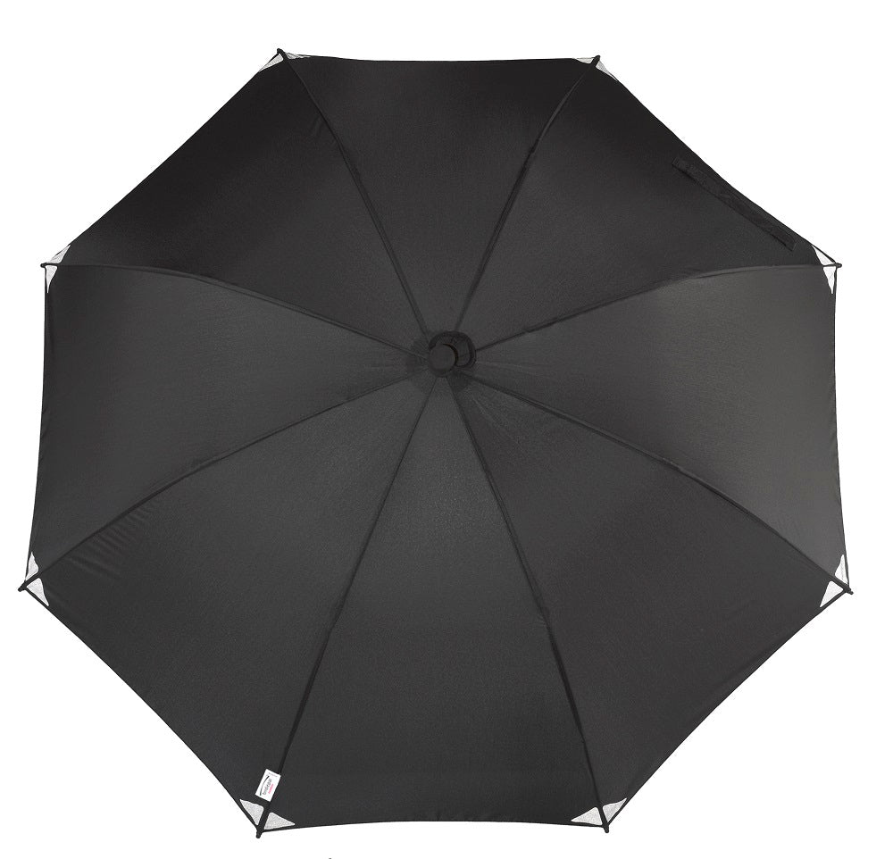 EuroSCHIRM Birdiepal Outdoor Umbrella, Extremely Durable, Lightweight, Trekking, Hiking, 40”, Reflective Black