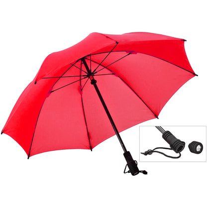 EuroSCHIRM Swing Flashlite Trekking Umbrella, 37.5”, Removable LED Flashlight, Red