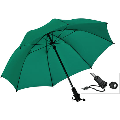 EuroSCHIRM Swing Flashlite Trekking Umbrella, 37.5”, Removable LED Flashlight, Dark Green