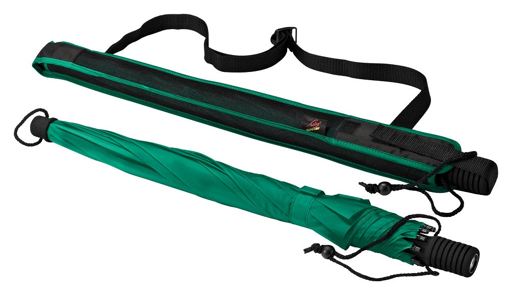 EuroSCHIRM Swing Flashlite Trekking Umbrella, 37.5”, Removable LED Flashlight, Dark Green