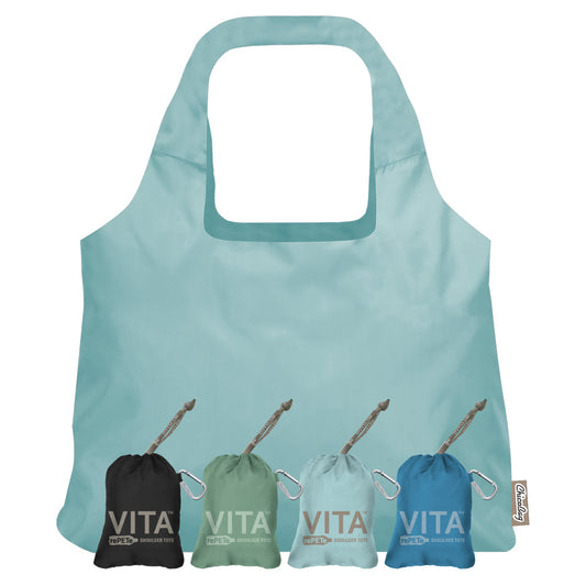 ChicoBag Vita Tote (rePETe + Refine) Reusable Tote Bag with Carabiner Compact Reusable Shopping