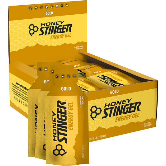 Honey Stinger Gold Energy Gel | Gluten Free & Caffeine Free | for Exercise, Running and Performance | Sports Nutrition for Home & Gym, Pre and Mid Workout | 24 Pack, 26.4oz
