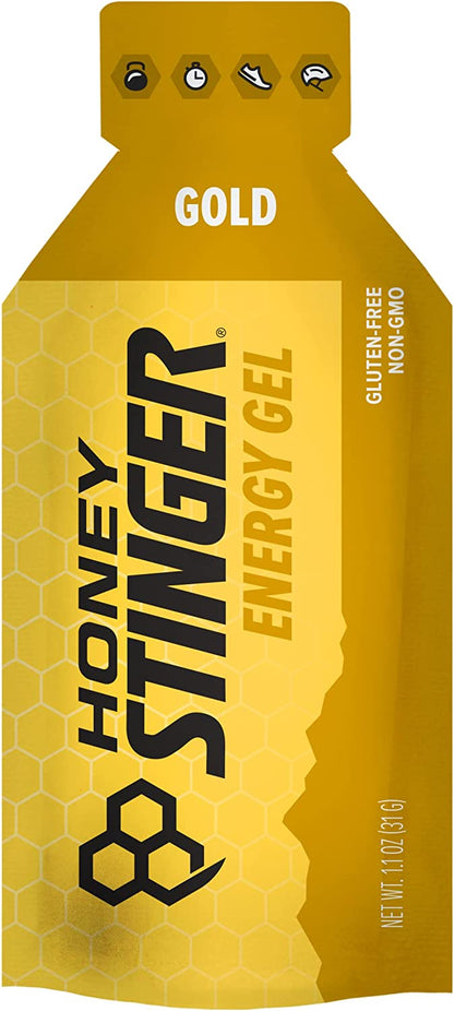 Honey Stinger Gold Energy Gel | Gluten Free & Caffeine Free | for Exercise, Running and Performance | Sports Nutrition for Home & Gym, Pre and Mid Workout | 24 Pack, 26.4oz