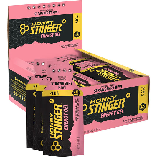 Honey Stinger Organic Strawberry Kiwi Energy Gel | Gluten Free & Caffeine Free | For Exercise, Running and Performance | Sports Nutrition for Home & Gym, Pre and Mid Workout | 24 Pack, 26.4oz
