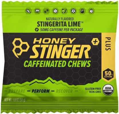 Honey Stinger Stingerita Lime Caffeinated Energy Chew | Gluten Free | With Caffeine | For Exercise, Running and Performance | Sports Nutrition for Home & Gym, Pre and Mid Workout | 12 Pack, 23.2oz