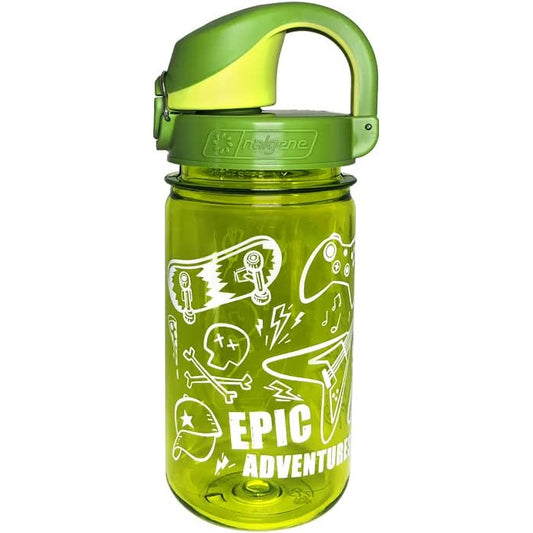 Nalgene 12oz On-The-Fly Sustain Kids Bottle, Green Epic w/ Sprout Cap