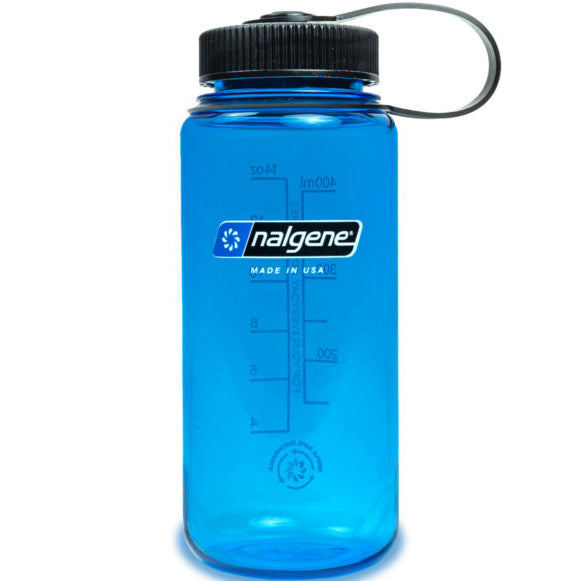 Nalgene 16oz Wide Mouth Sustain Bottle, Slate Blue w/ Black Cap