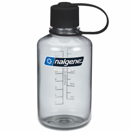 Nalgene 16oz Narrow Mouth Sustain Bottle, Smoke Gray w/ Black Cap