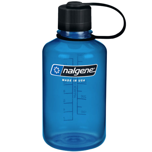 Nalgene 16oz Narrow Mouth Sustain Bottle, Slate Blue w/ Black Cap