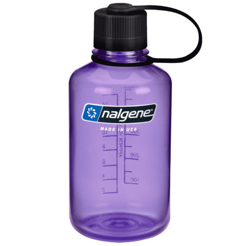 Nalgene 16oz Narrow Mouth Sustain Bottle, Purple w/ Black Cap