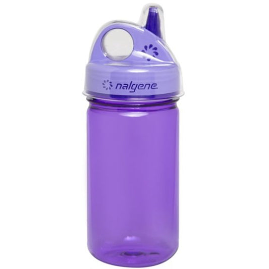 Nalgene 12oz Grip-N-Gulp Sustain Kids Water Bottle, Purple (w/ Cover)