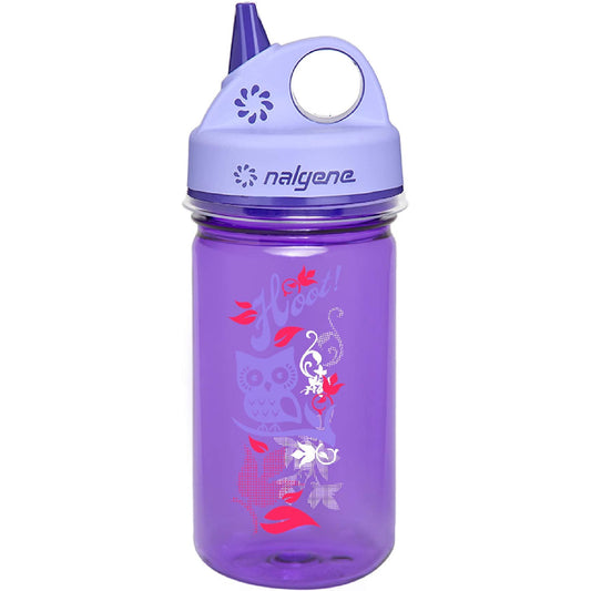 Nalgene 12oz Grip-N-Gulp Sustain Kids Water Bottle, Purple Hoot