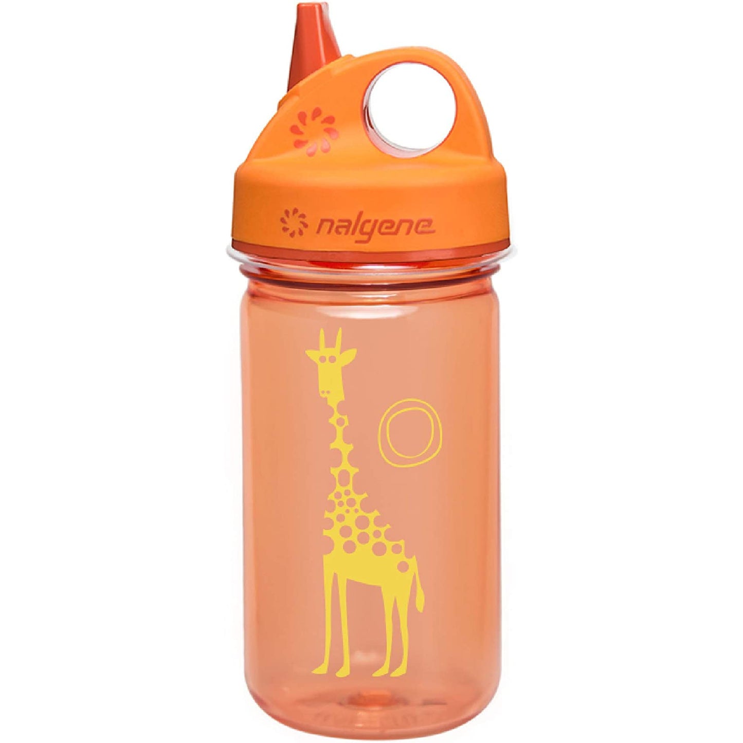 Nalgene 12oz Grip-N-Gulp Sustain Kids Water Bottle, Orange Giraffe