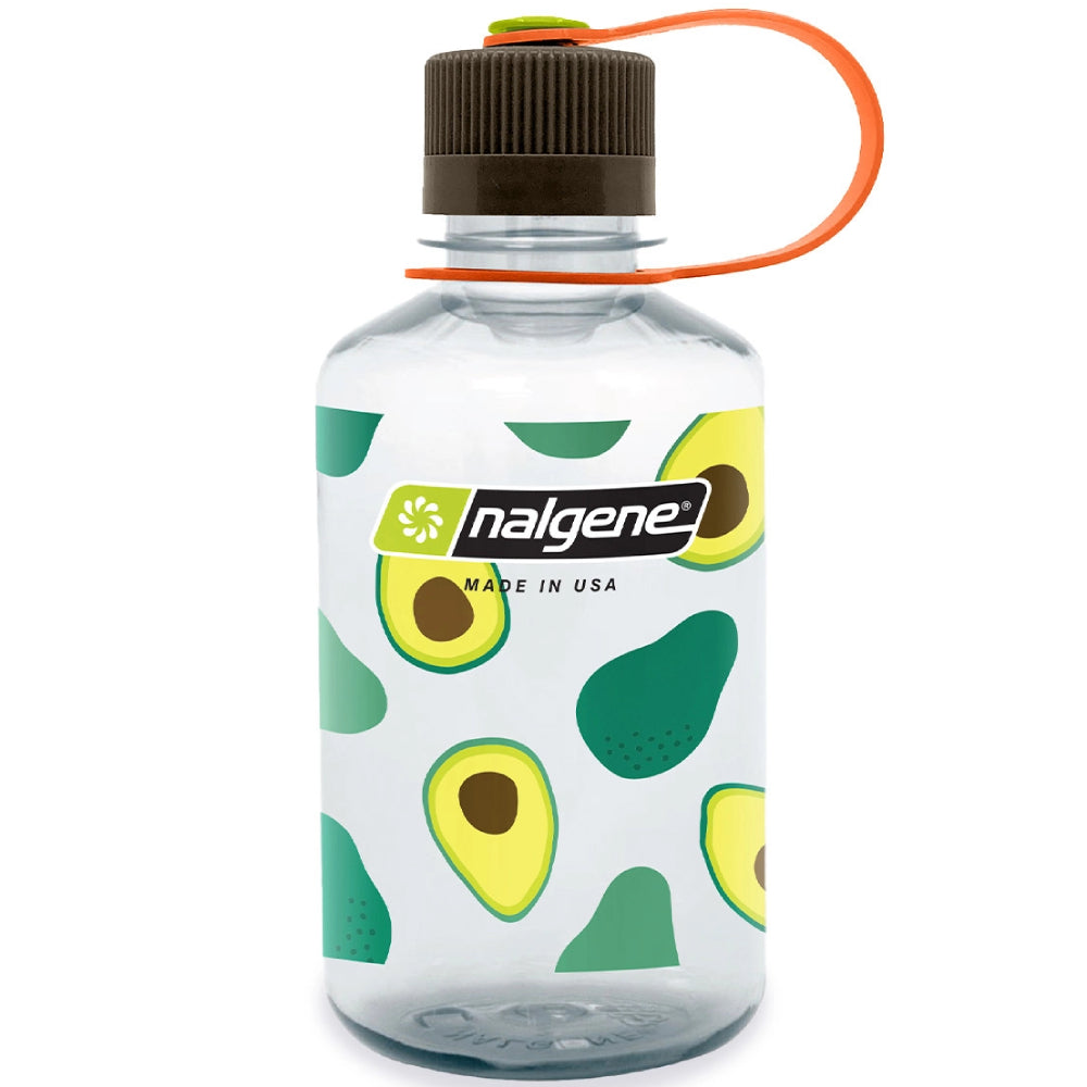 Nalgene 16oz Narrow Mouth Sustain Fruit Print Bottle, Avocado