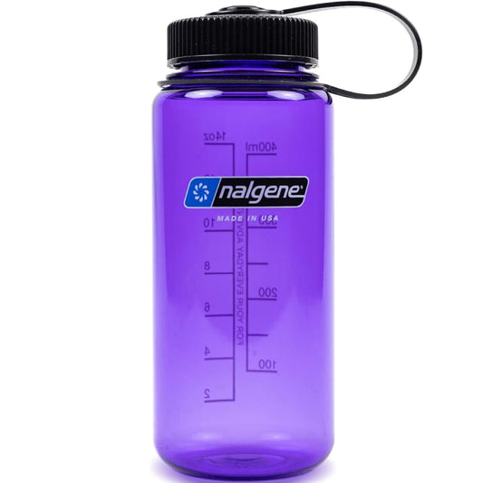 Nalgene 16oz Wide Mouth Sustain Bottle, Purple w/ Black Cap